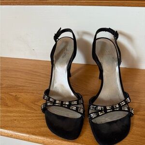 Stuart Weitzman Black Embellished Heels